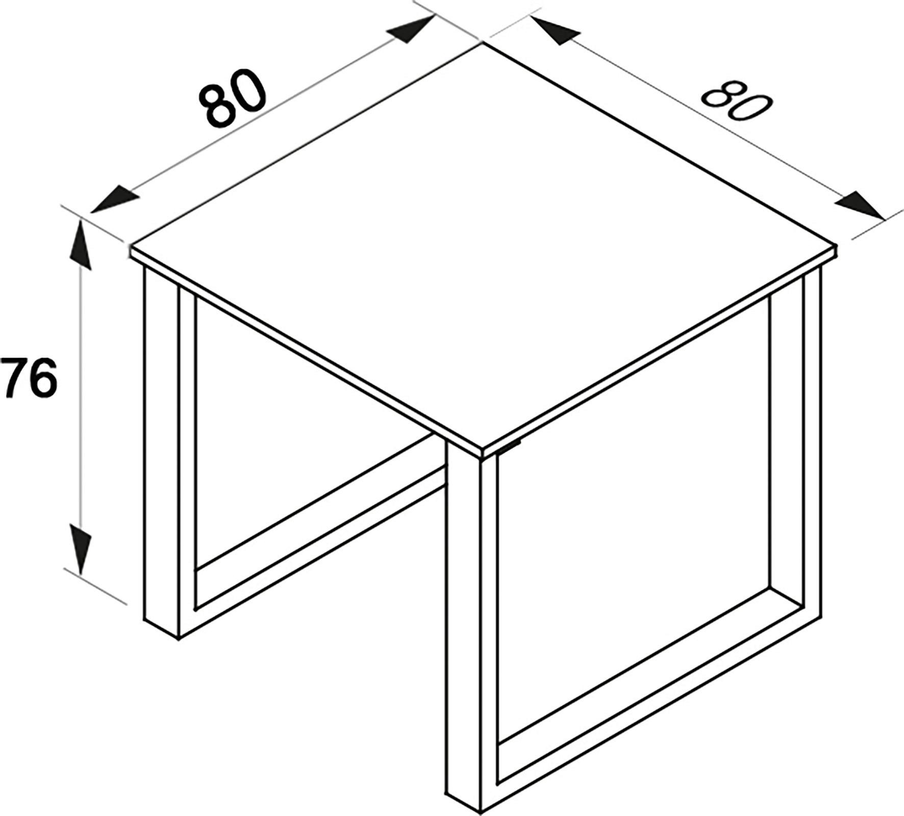 Schreibtisch Lona Weiß ca. 80x80x76cm Holzwerkstoff MID.YOU Möbel > Tische > Schreibtische > Schreibtische Weiß