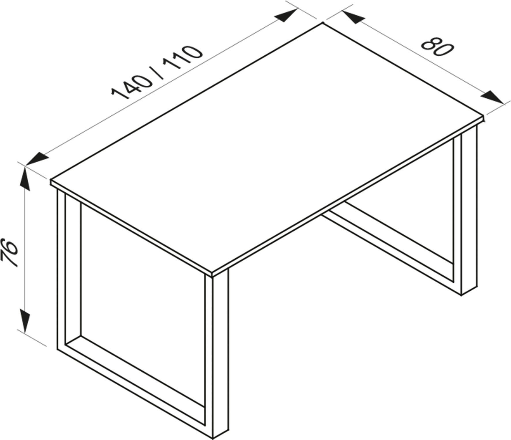 Schreibtisch Lona Weiß ca. 140x80x76cm Holzwerkstoff MID.YOU Möbel > Tische > Schreibtische > Schreibtische Weiß