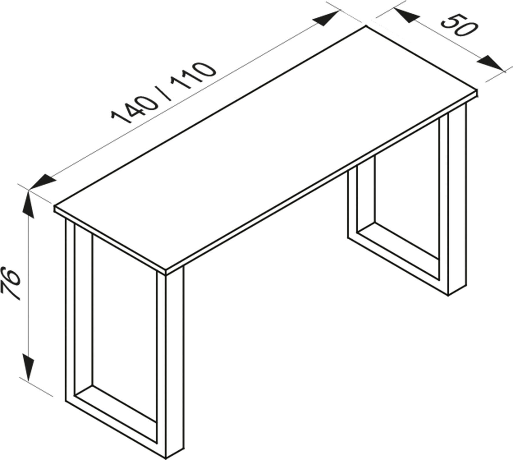 Schreibtisch Lona Weiß/Eichefarben Holzwerkstoff MID.YOU Möbel > Tische > Schreibtische > Schreibtische Weiß
