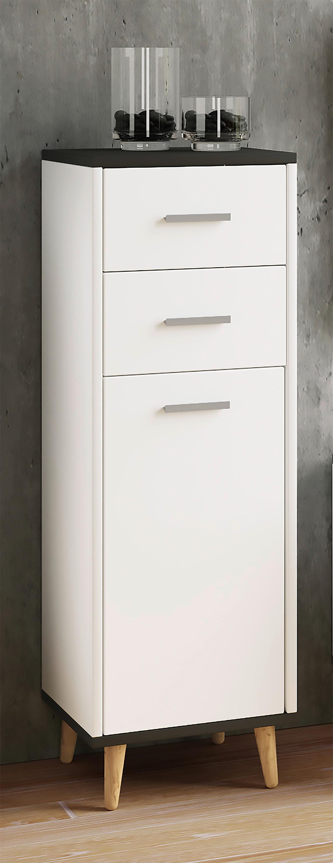 Kommode Lindas Weiß/Anthrazit Holzwerkstoff MID.YOU Möbel > Kommoden & Schubladenschränke > Kommoden Weiß