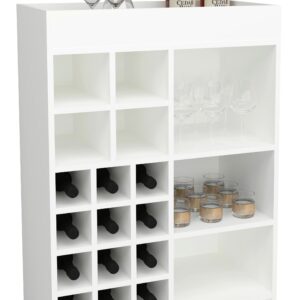 Weinschrank Esilo Weiß Holzwerkstoff MID.YOU Möbel > Schränke > Vitrinen Weiß