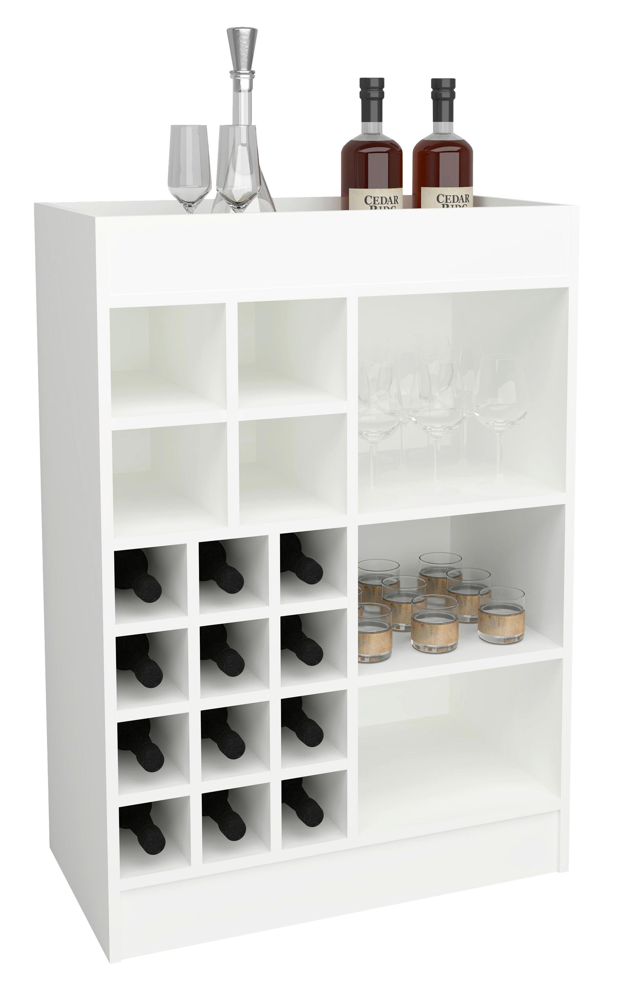 Weinschrank Esilo Weiß Holzwerkstoff MID.YOU Möbel > Schränke > Vitrinen Weiß