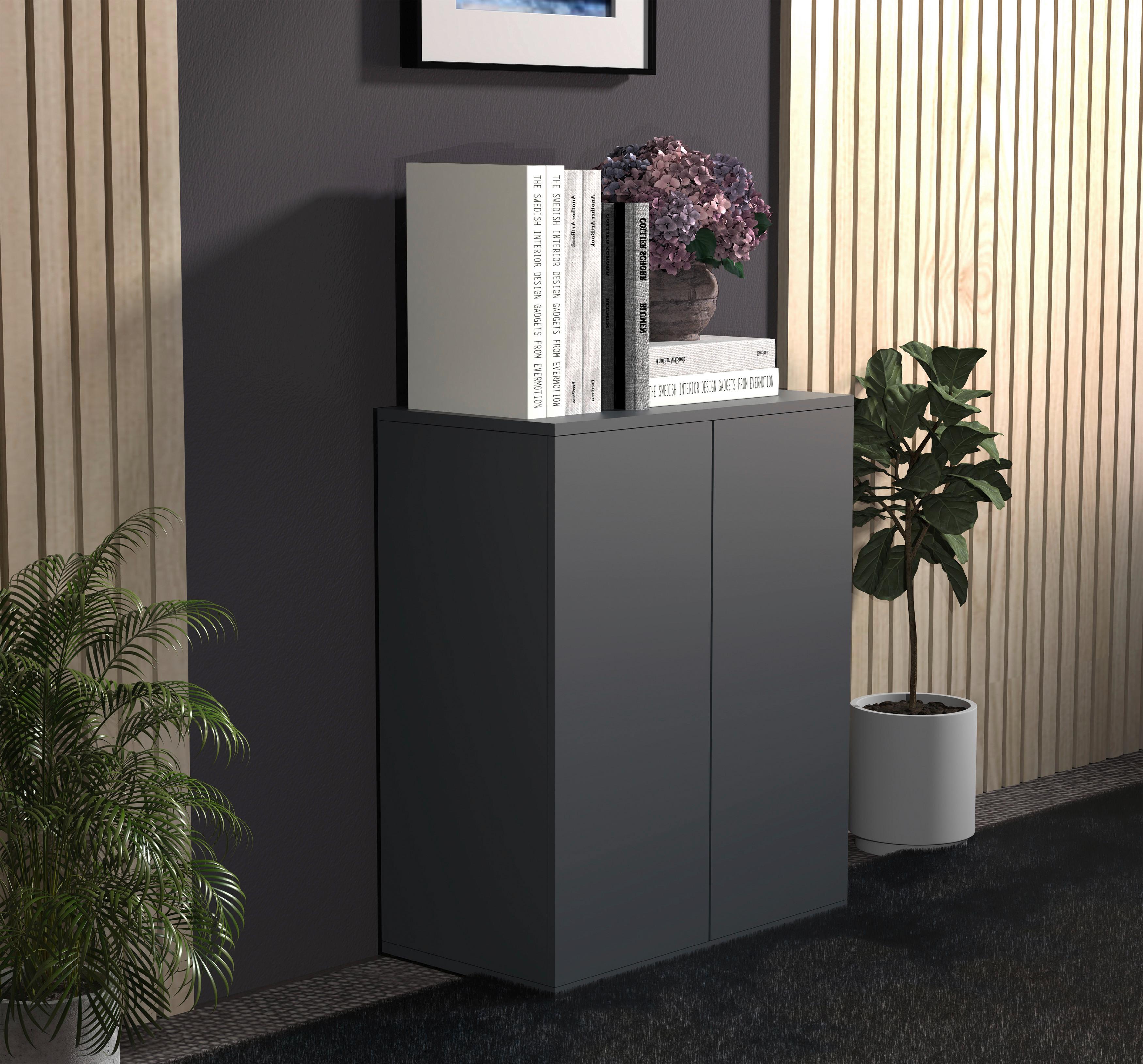 Kommode DALOSA Anthrazit ca. 60x73x32 cm Holzwerkstoff MID.YOU Möbel > Kommoden & Schubladenschränke > Kommoden Anthrazit