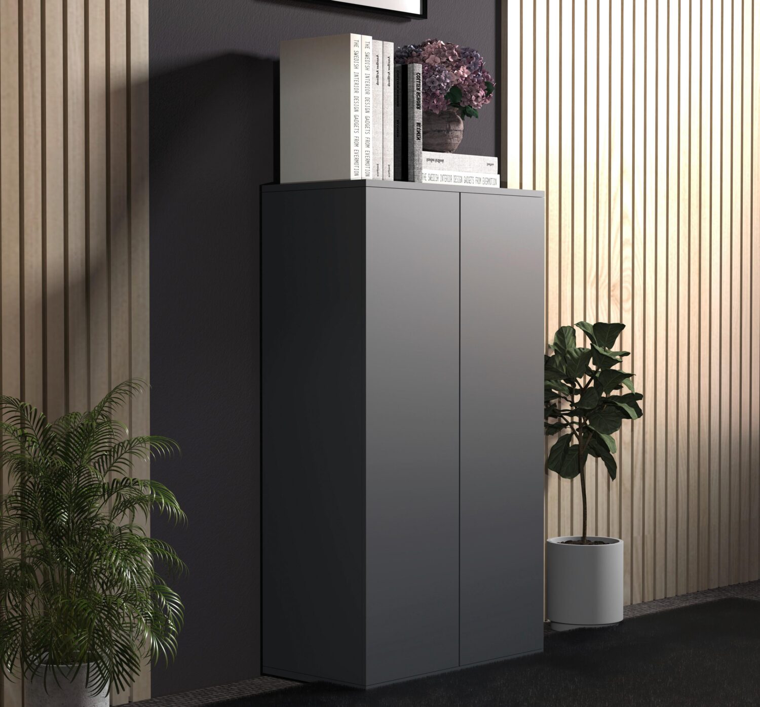 Kommode DALOSA Anthrazit ca. 60x108x32 cm Holzwerkstoff MID.YOU Möbel > Kommoden & Schubladenschränke > Kommoden Anthrazit