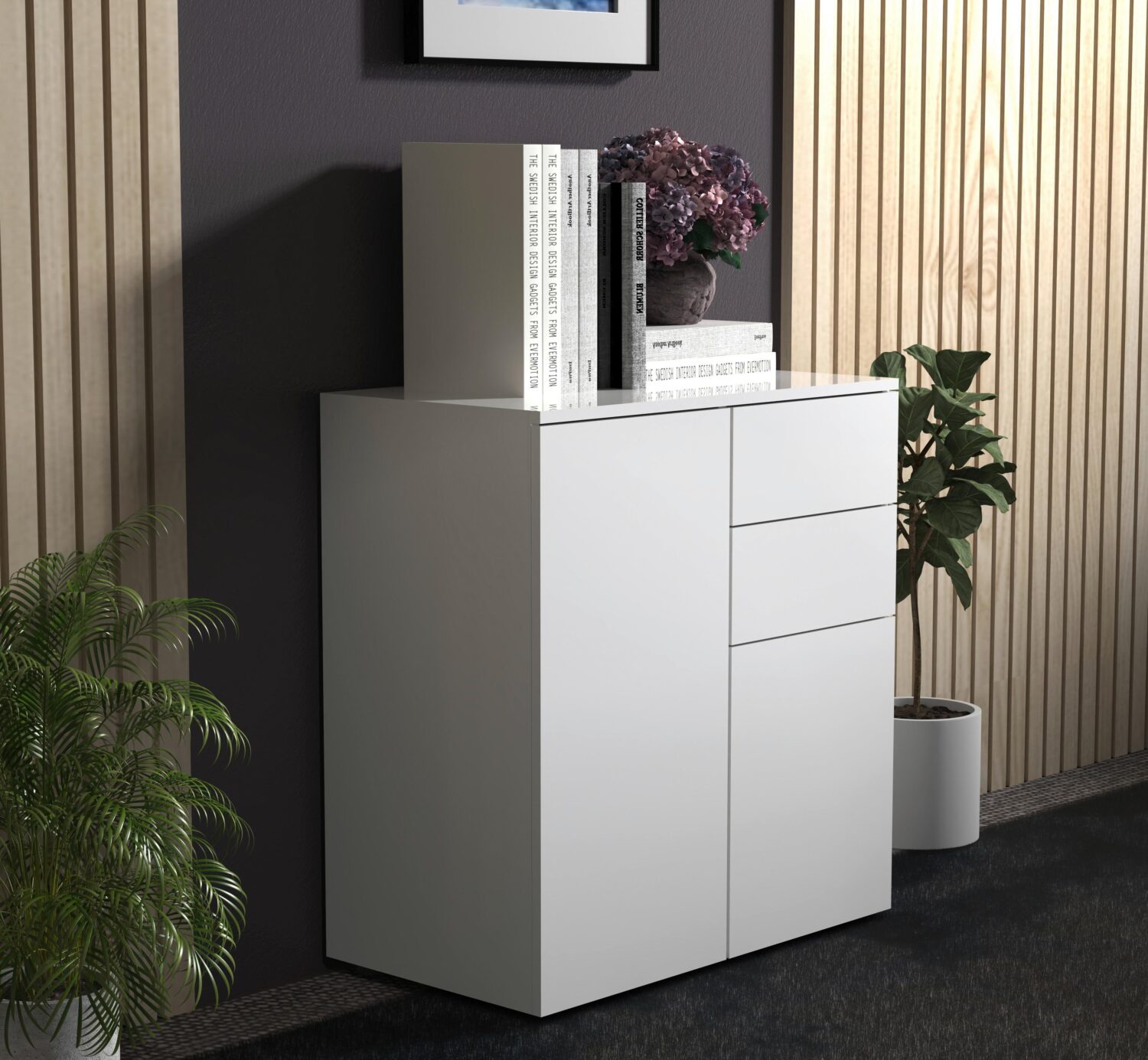 Kommode DALOSA Weiß ca. 70x77x39 cm Holzwerkstoff MID.YOU Möbel > Kommoden & Schubladenschränke > Kommoden Weiß