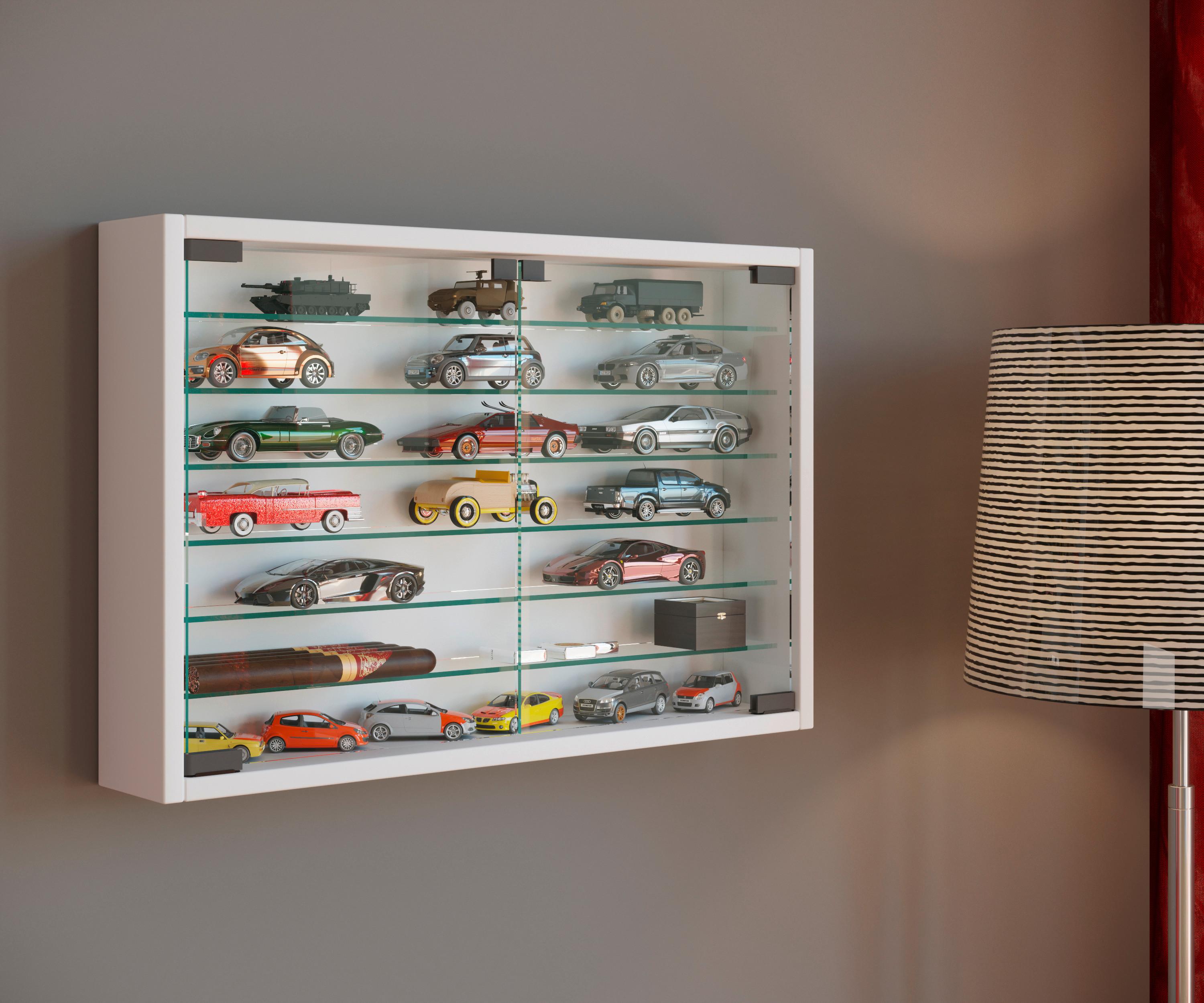 Hängevitrine Mandosa XL Weiß Holzwerkstoff MID.YOU Möbel > Schränke > Vitrinen Weiß