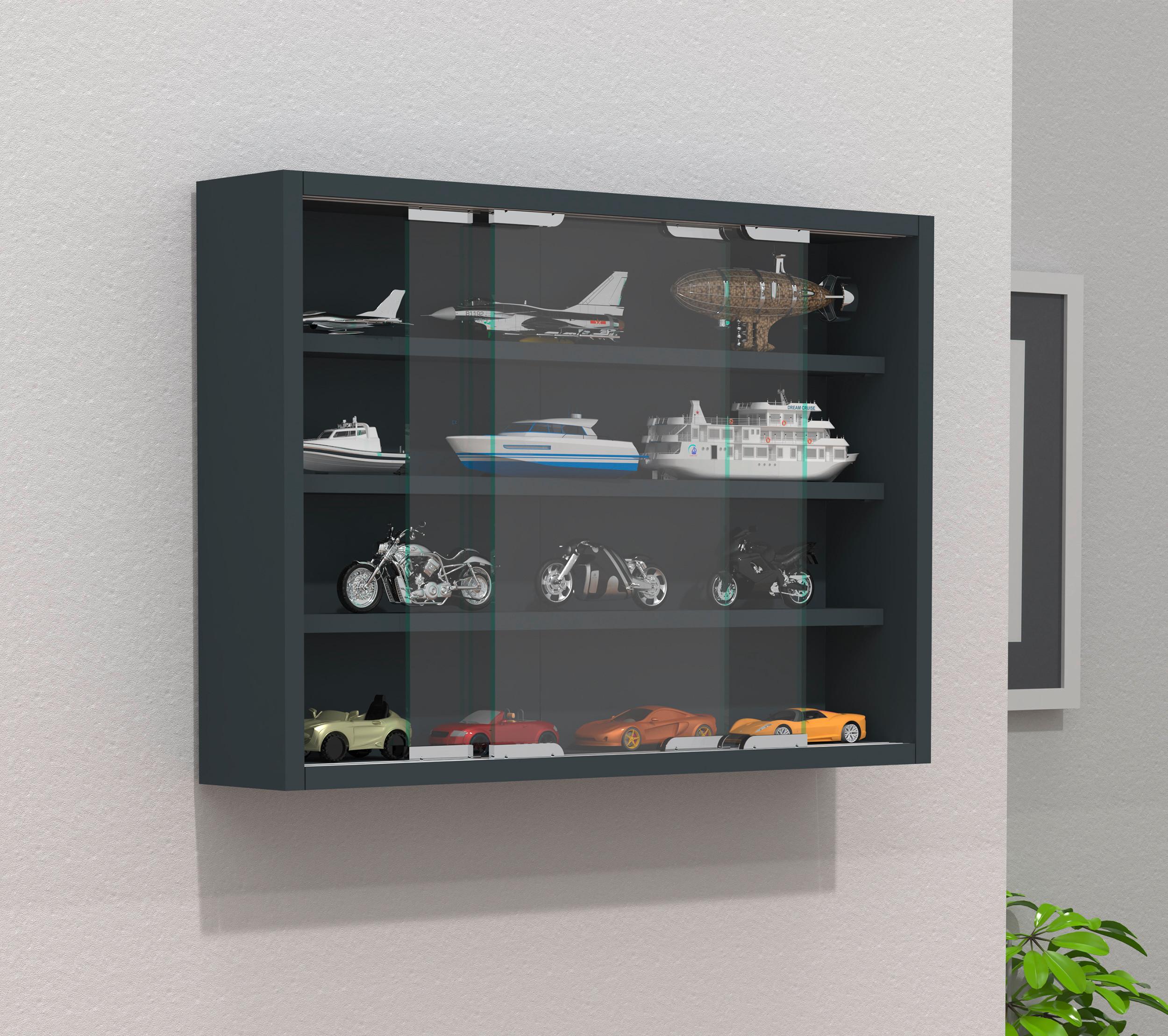 Hängevitrine Agisa M Anthrazit Holzwerkstoff MID.YOU Möbel > Schränke > Vitrinen Anthrazit