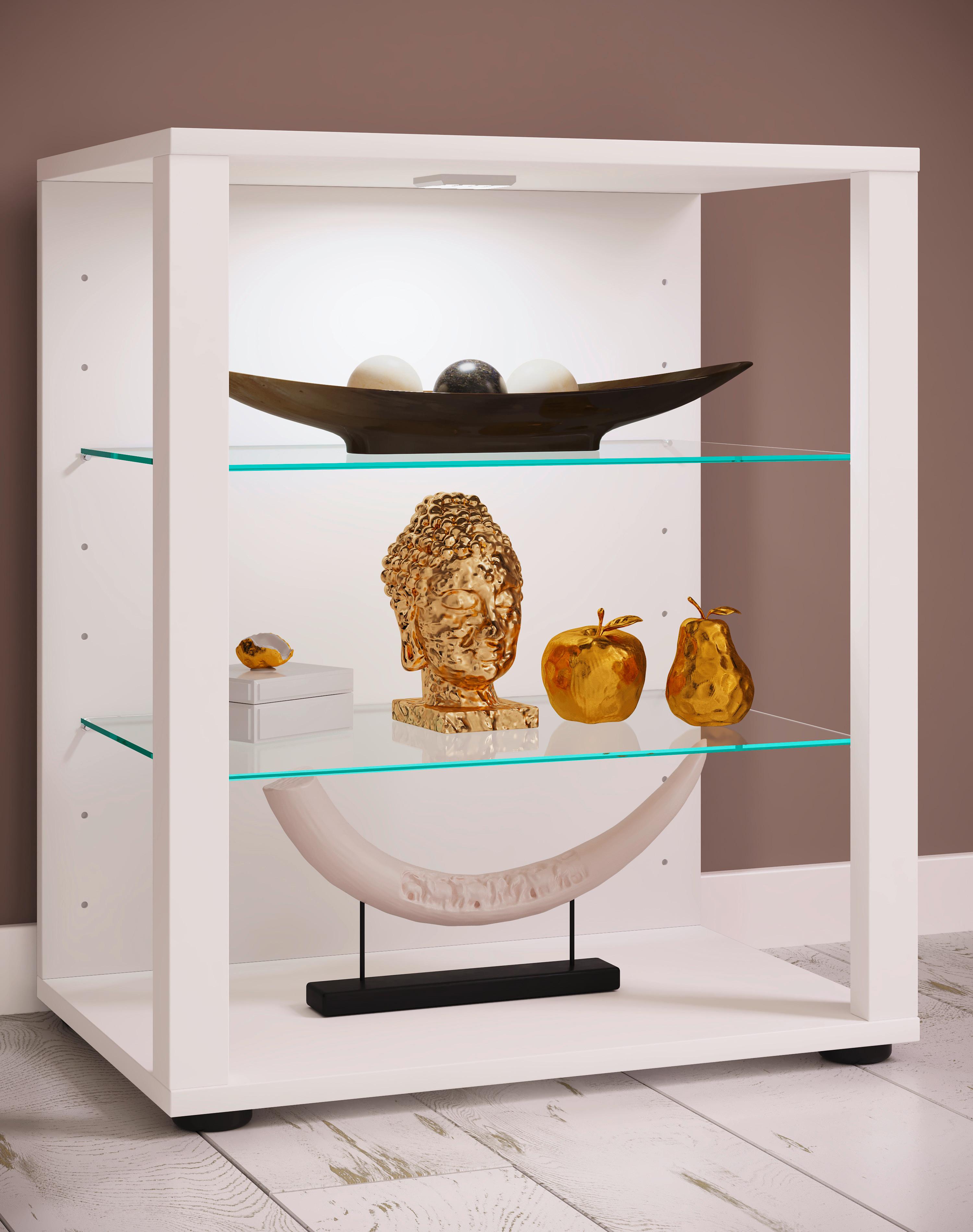 Vitrine Glasol S Weiß Holzwerkstoff MID.YOU Möbel > Schränke > Vitrinen Weiß