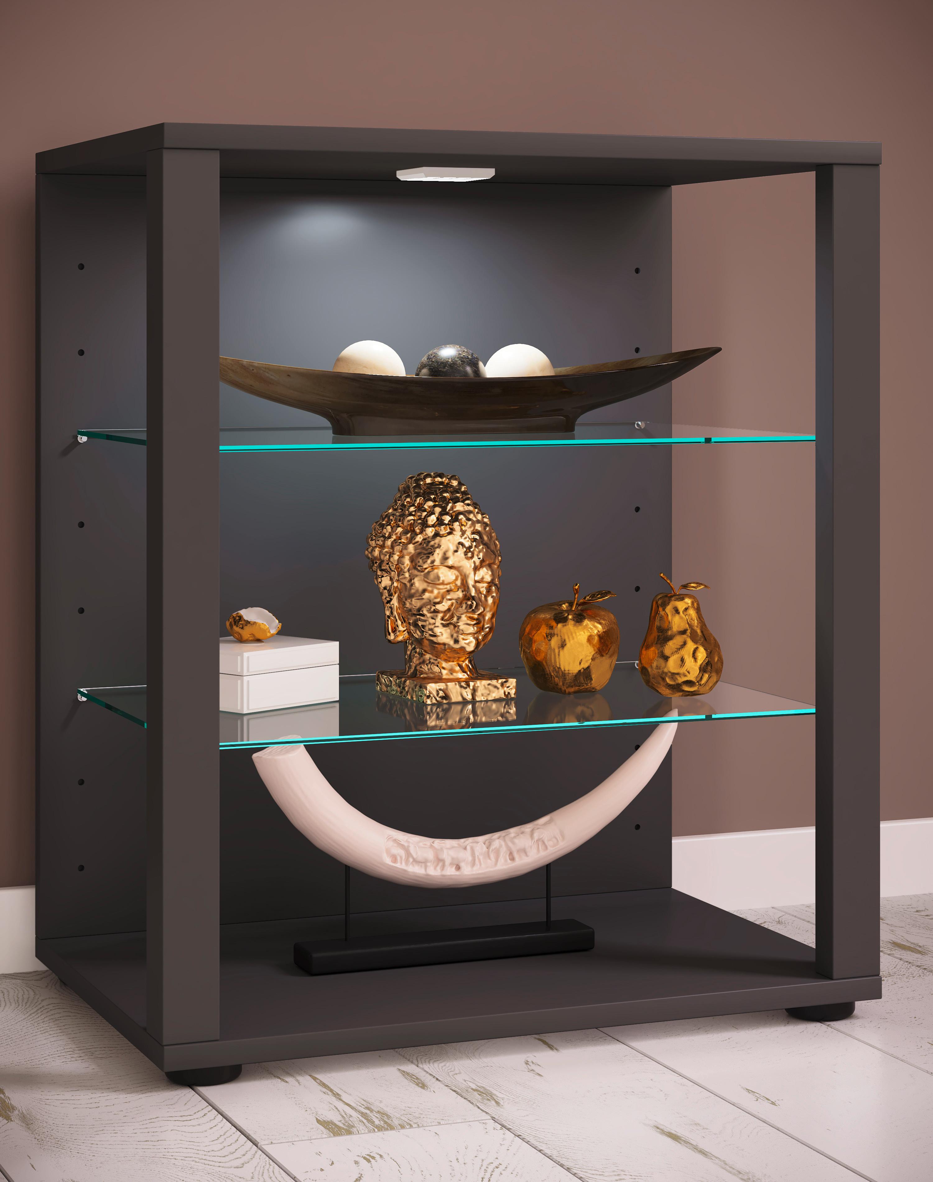 Vitrine Glasol S Anthrazit Holzwerkstoff MID.YOU Möbel > Schränke > Vitrinen Anthrazit