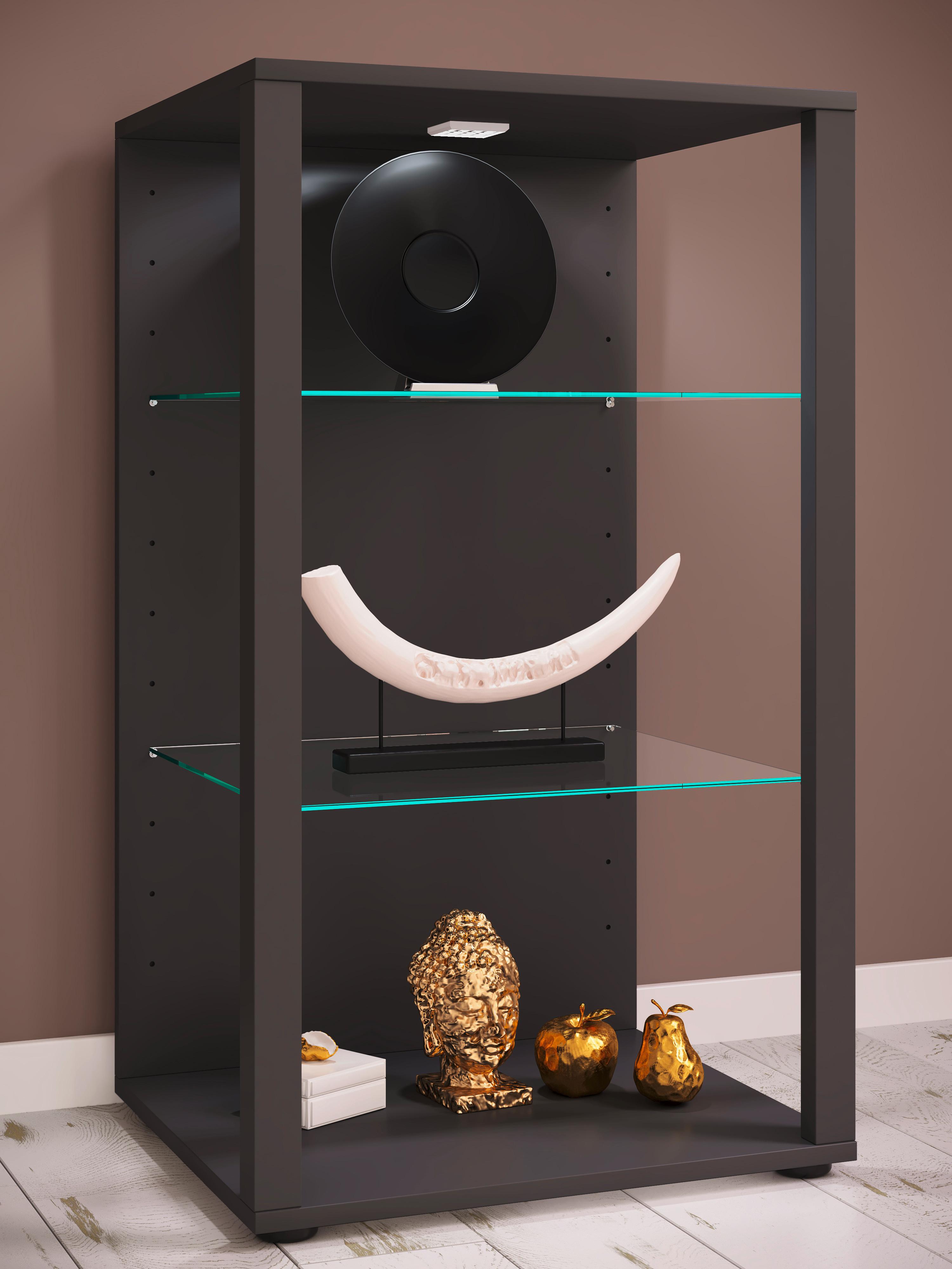 Vitrine Glasol XXL Anthrazit Holzwerkstoff MID.YOU Möbel > Schränke > Vitrinen Anthrazit