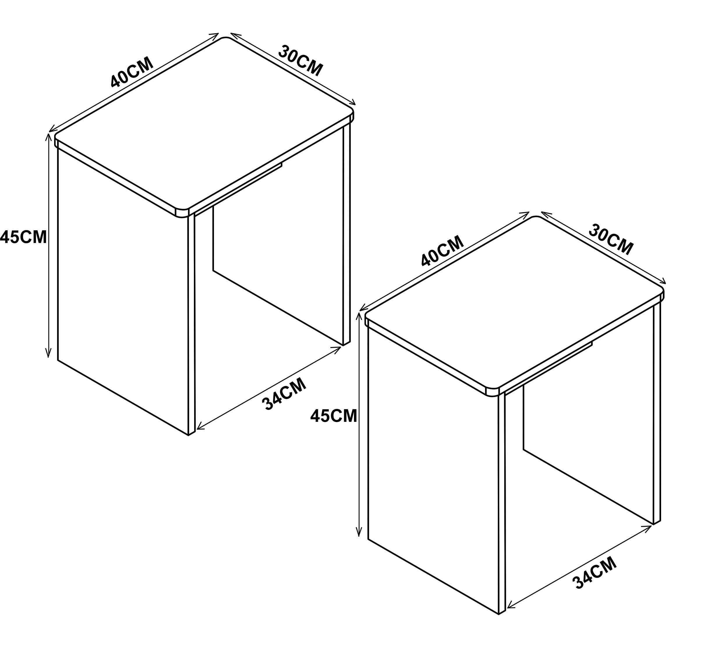 Hocker-Set Esal 2er-Set Anthrazit Holzwerkstoff MID.YOU Möbel > Sessel > Hocker Anthrazit