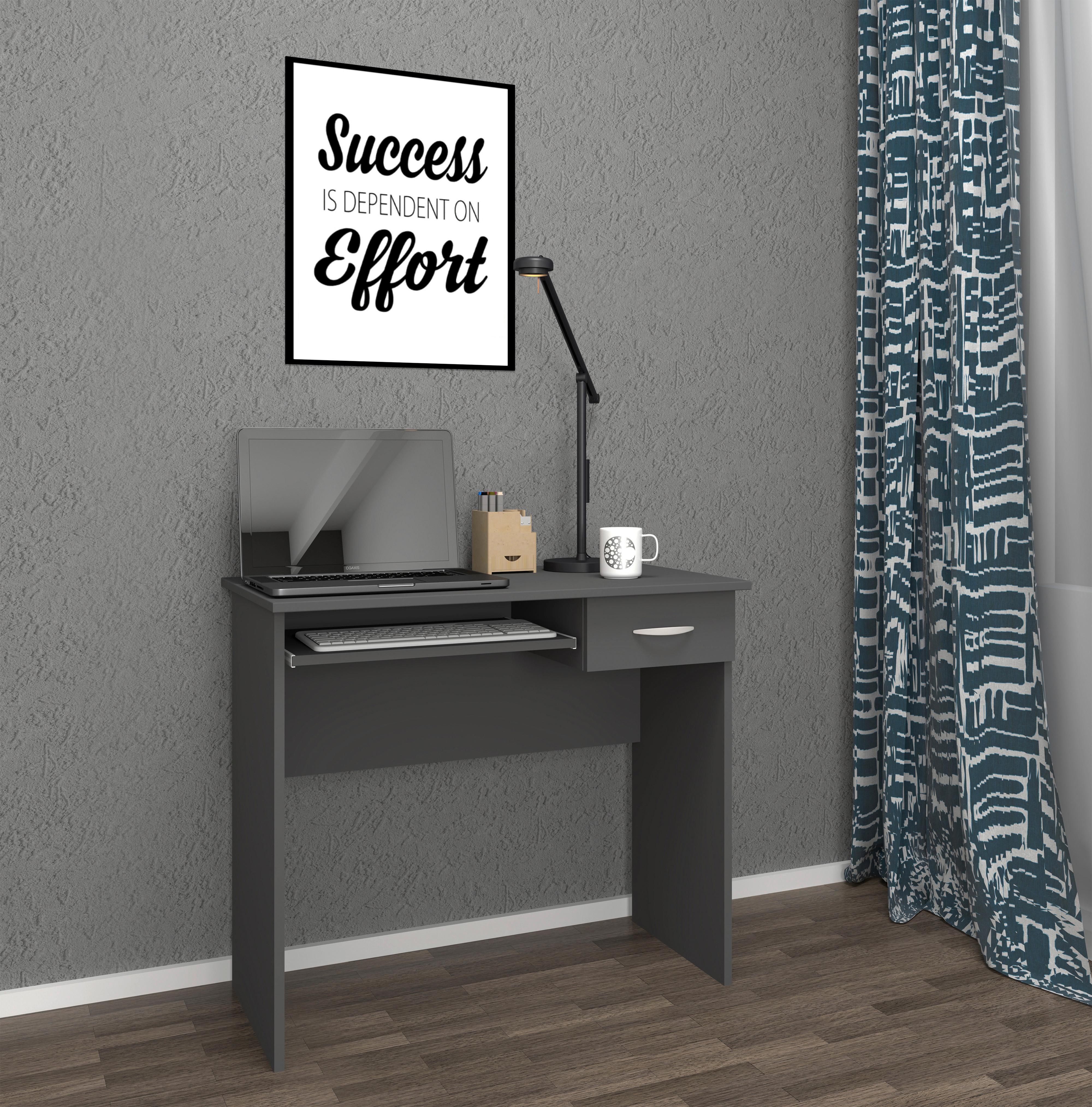 Schreibtisch Arusa Anthrazit ca. 85x50x75cm Holzwerkstoff MID.YOU Möbel > Tische > Schreibtische > Schreibtische Anthrazit