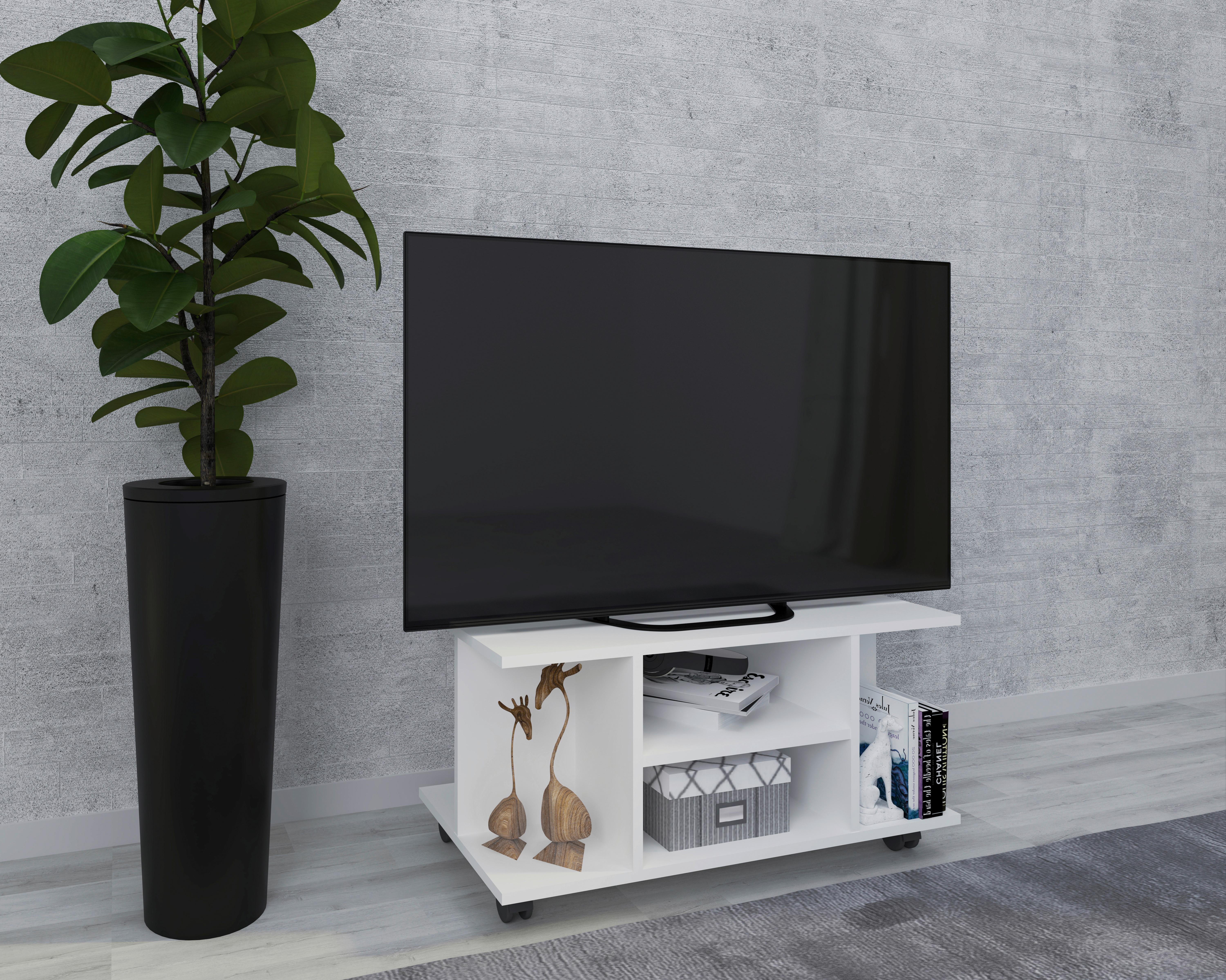 TV-Rack Finalo Weiß Holzwerkstoff MID.YOU Möbel > TV-Möbel Weiß