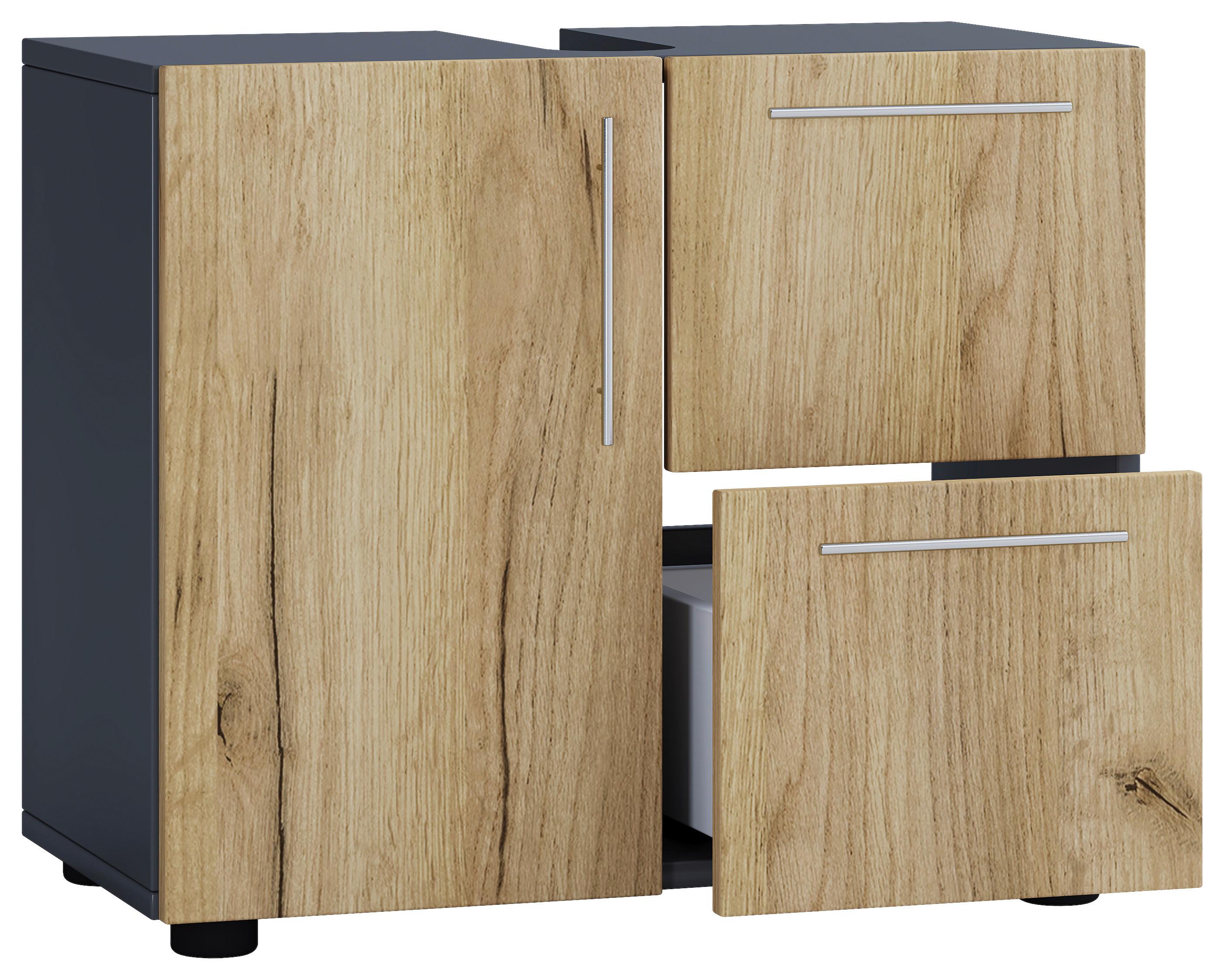wohnli-moebel-suche-000657036201 Wohnli Möbelsuche - Waschbeckenunterschrank Flandu ca. 61 cm Honigeiche/Anthrazit
