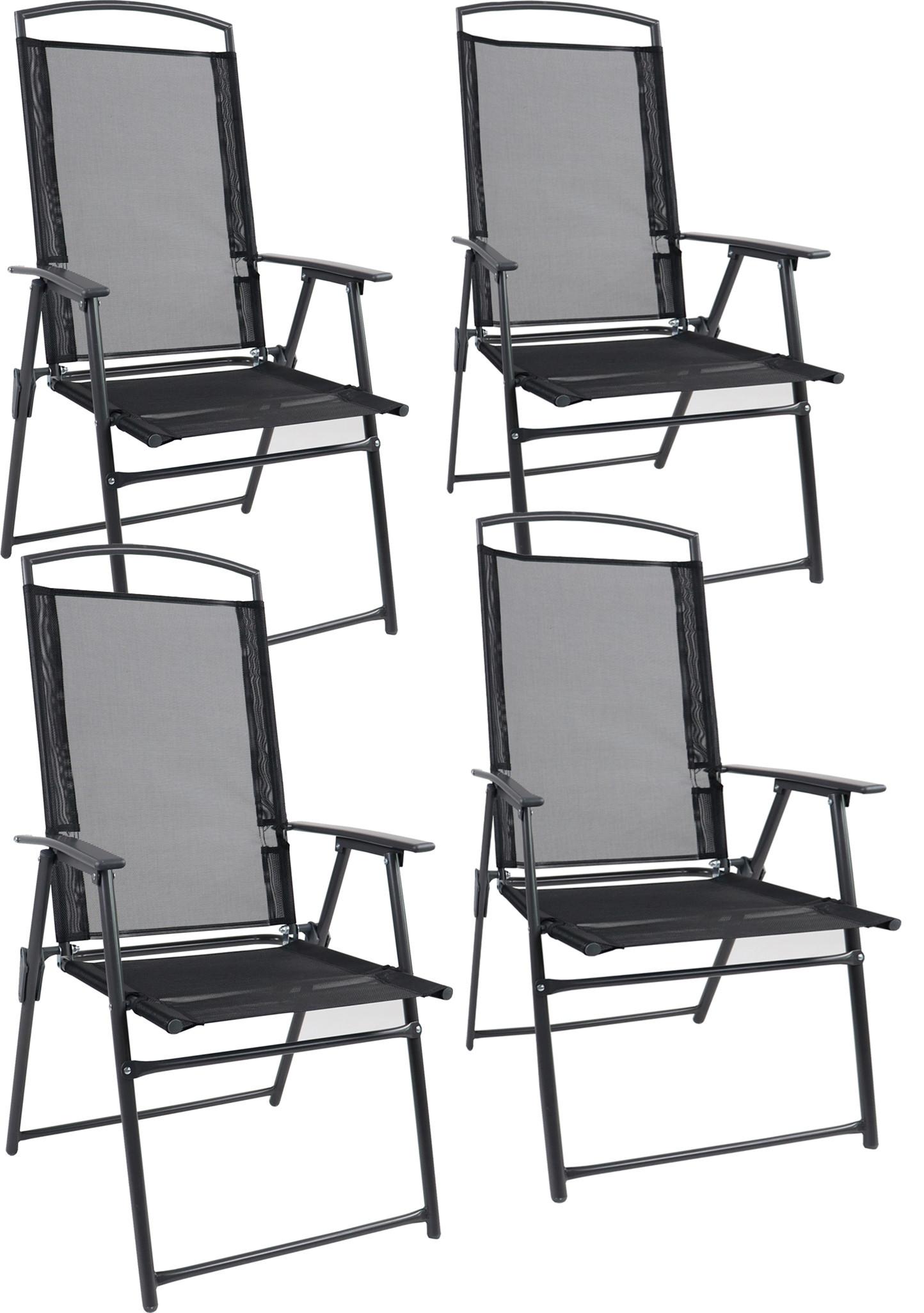 Wohnli Möbelsuche - Gartenklappstuhl-Set 4-tlg. Anthrazit