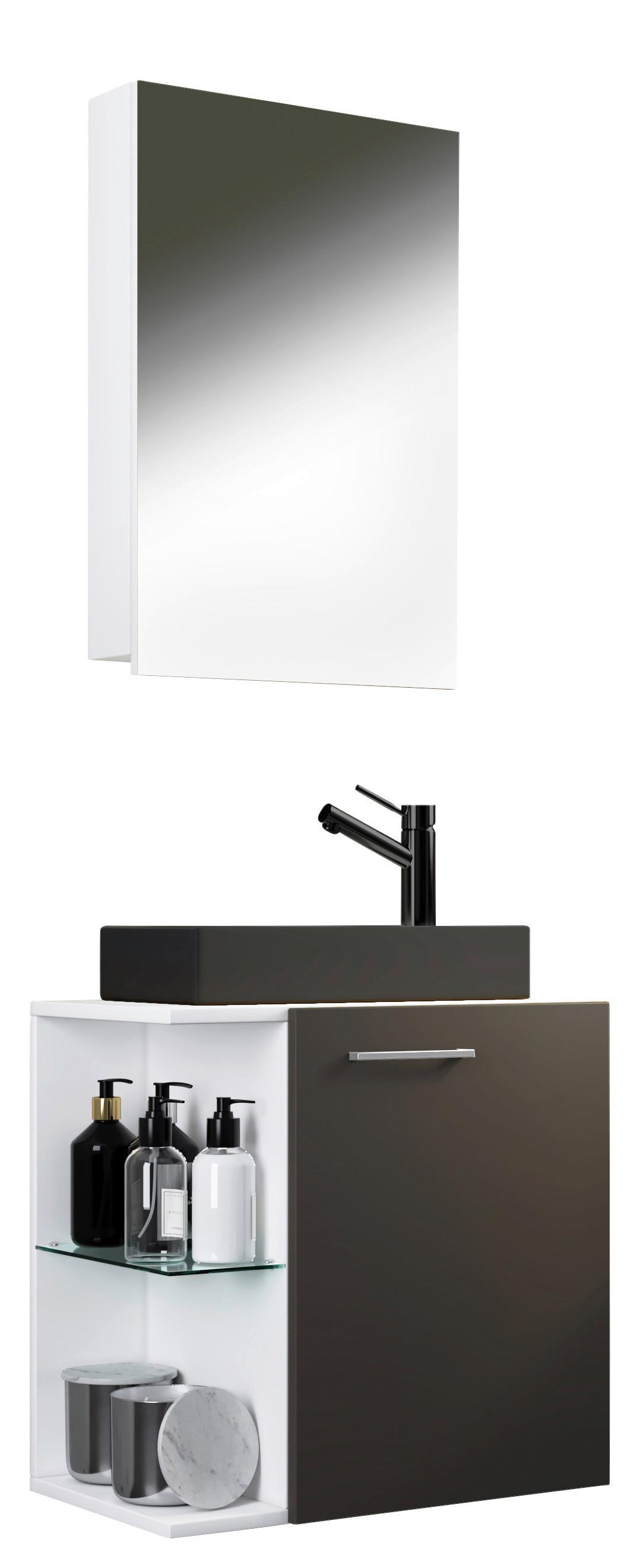 Wohnli Möbelsuche - Badezimmer Hausa BL 3-tlg. Anthrazit/Weiß