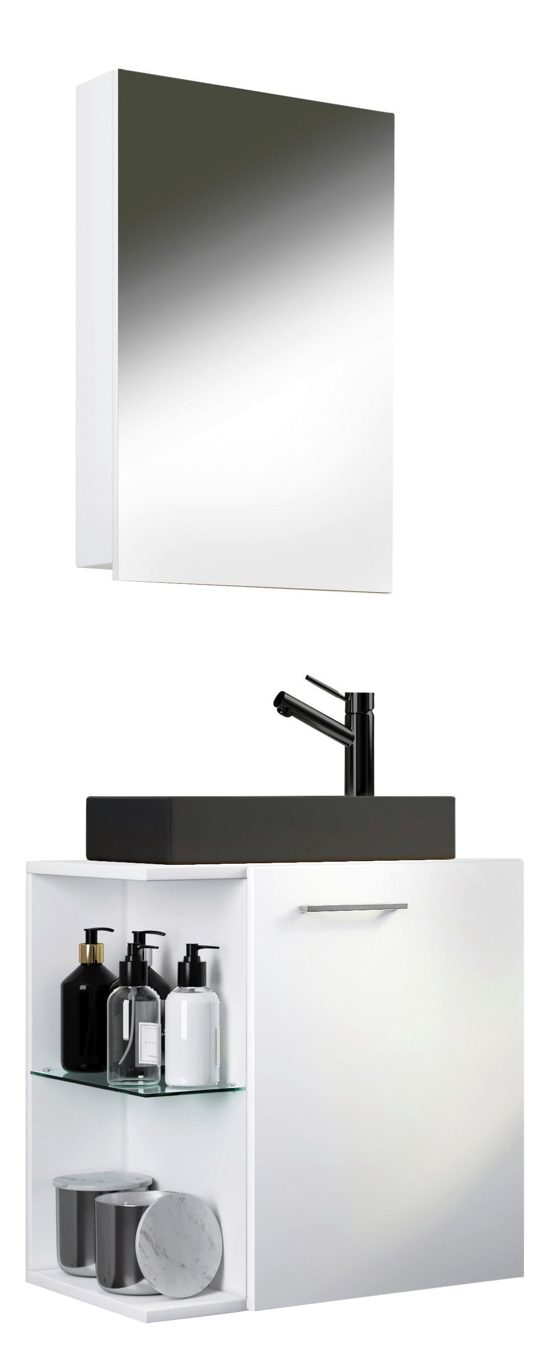 Wohnli Möbelsuche - Badezimmer Hausa BL 3-tlg. Weiß/Schwarz