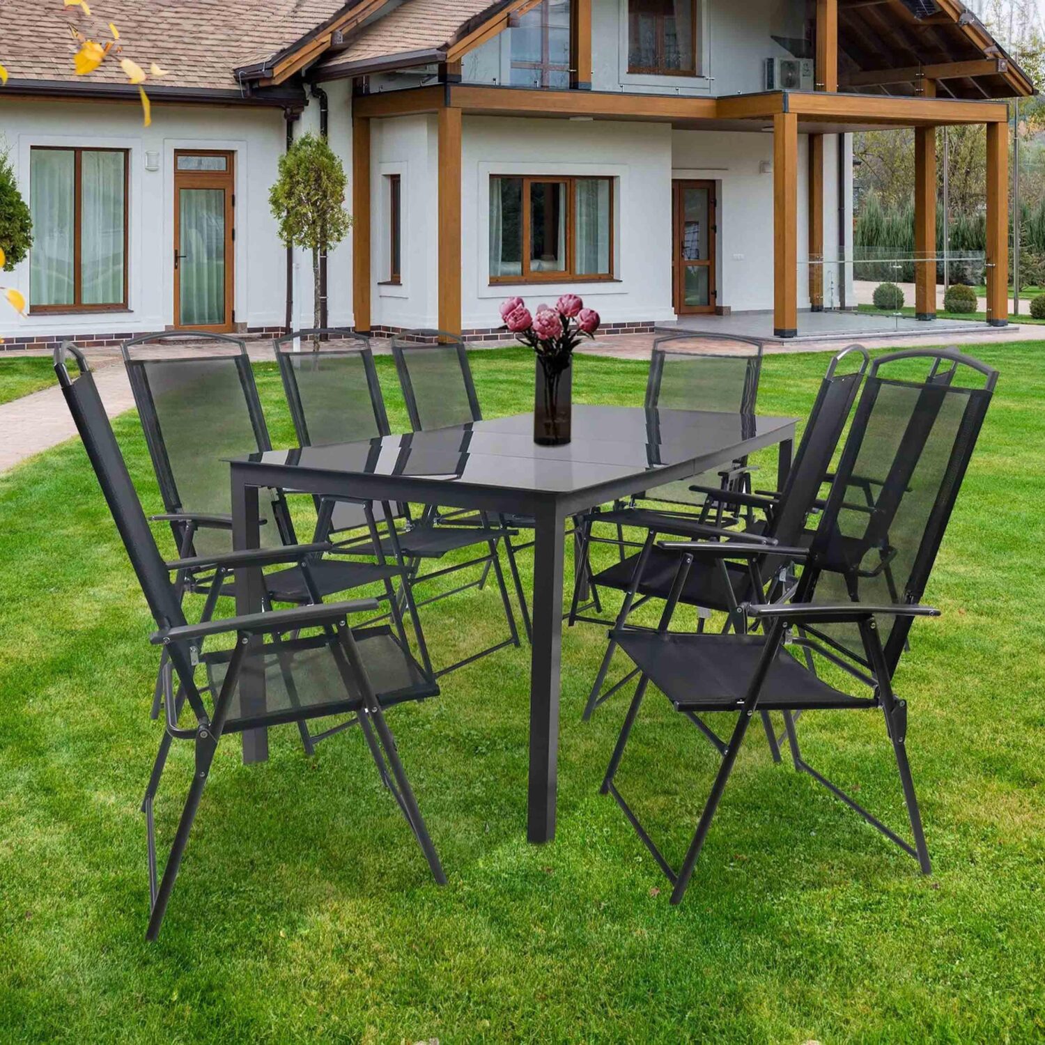 wohnli-moebel-suche-000657038611 Wohnli Möbelsuche - Gartentischgruppe Schwarz 9-teilig