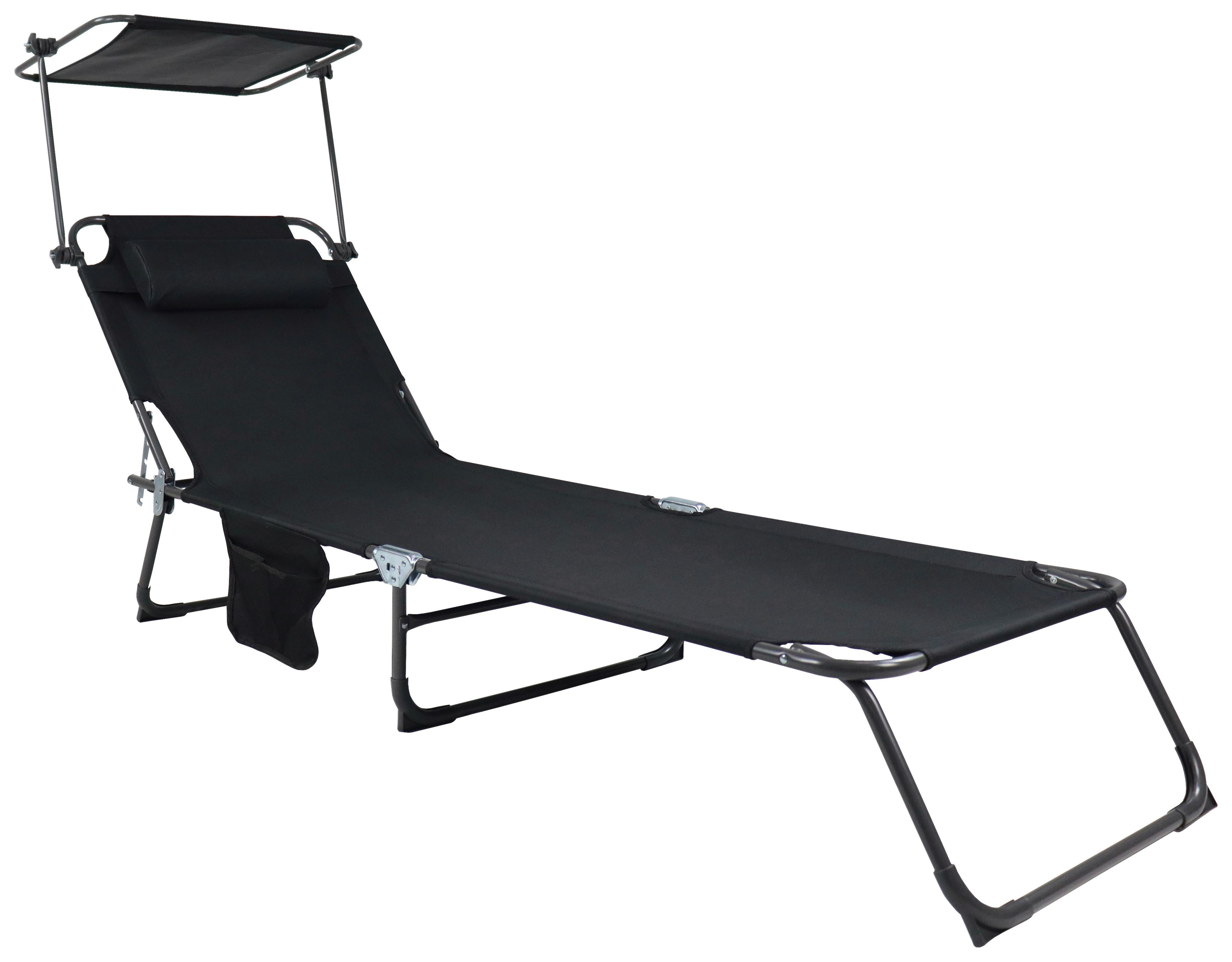 Gartenliege Bindox L ca. 55x24x185 cm Schwarz Metall, Kunststoff, Textil Ambia Garden Garten & Outdoor > Gartenmöbel > Gartenliegen Anthrazit