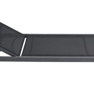 Sonnenliege Sonlas Schwarz mit Rollen Metall, Kunststoff, Textil Gardenson Garten & Outdoor > Gartenmöbel > Gartenliegen Schwarz