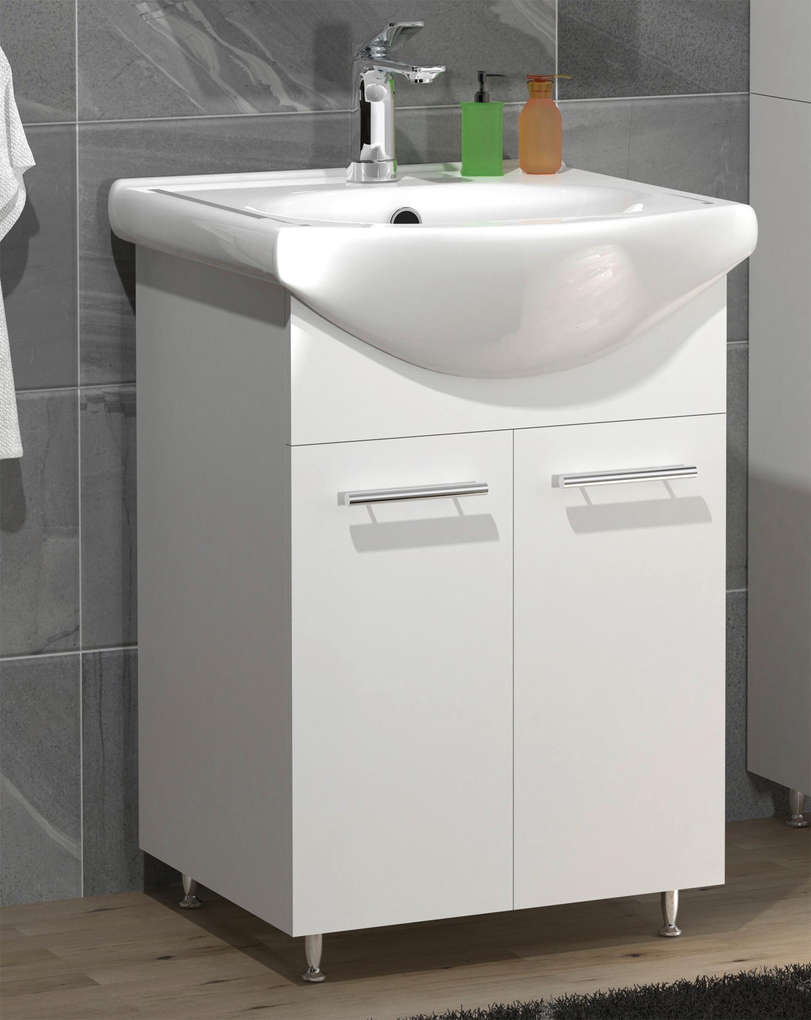 Waschtischkombi Lisalo M Weiß Holzwerkstoff MID.YOU Möbel > Schränke > Badezimmerschränke > Waschtische Weiß