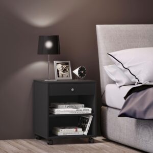 Nachtkästchen ROLDA Schwarz Holzwerkstoff MID.YOU Möbel > Kommoden & Schubladenschränke > Nachttische Schwarz