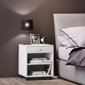 Nachtkästchen ROLDA Weiß Holzwerkstoff MID.YOU Möbel > Kommoden & Schubladenschränke > Nachttische Weiß