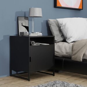 Nachtkästchen FLOKAS L Schwarz Holzwerkstoff Livetastic Möbel > Kommoden & Schubladenschränke > Nachttische Schwarz