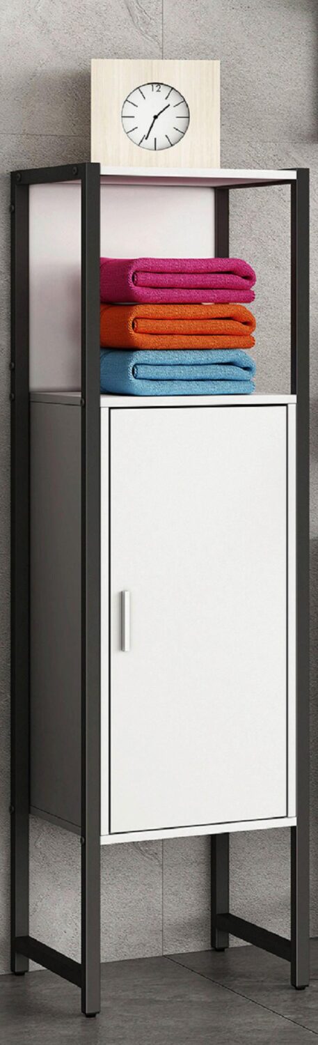 Midischrank Edino ca. 33x114 cm Weiß/Schwarz Metall MID.YOU Möbel > Schränke Weiß