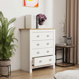 Kommode Balusa XL Weiß/Honigeiche Holzwerkstoff MID.YOU Möbel > Kommoden & Schubladenschränke > Kommoden Weiß