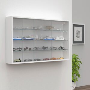 Hängevitrine Drivalo XL Weiß Glas, Holzwerkstoff MID.YOU Möbel > Schränke > Vitrinen Weiß
