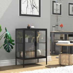 Vitrine Floka S Schwarz Metall, Glas MID.YOU Möbel > Schränke > Vitrinen Schwarz