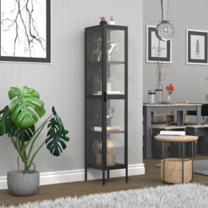Vitrine Floka XL Schwarz Metall, Glas MID.YOU Möbel > Schränke > Vitrinen Schwarz