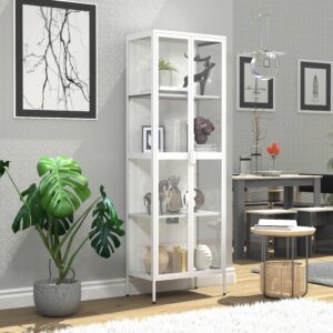 Vitrine Floka XXL Weiß Metall, Glas MID.YOU Möbel > Schränke > Vitrinen Weiß