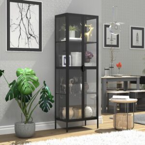 Vitrine Floka XXL Schwarz Metall, Glas MID.YOU Möbel > Schränke > Vitrinen Schwarz