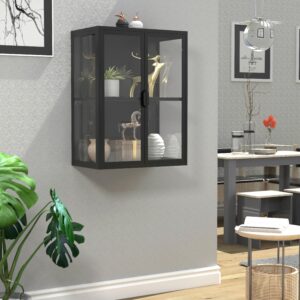 Hängevitrine Flokas M Schwarz Metall, Glas MID.YOU Möbel > Schränke > Vitrinen Schwarz