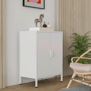 Kommode Flokas S Weiß Metall MID.YOU Möbel > Kommoden & Schubladenschränke > Kommoden Weiß