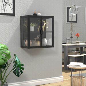 Hängevitrine Flokas S Schwarz Metall, Glas MID.YOU Möbel > Schränke > Vitrinen Schwarz