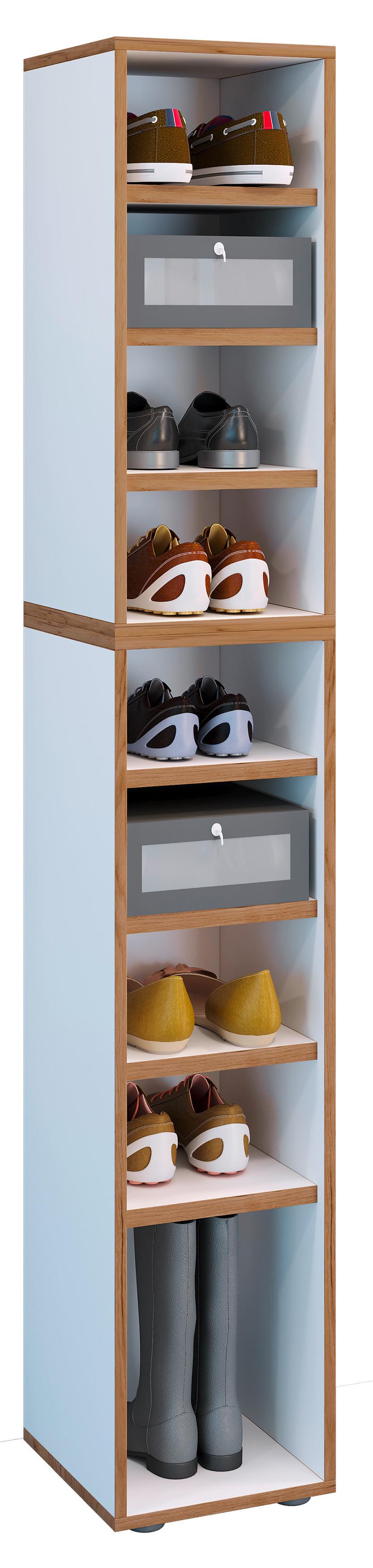 Schuhregal Salia Weiß/Honigeiche Holzwerkstoff MID.YOU Garderoben > Schuhregale Weiß
