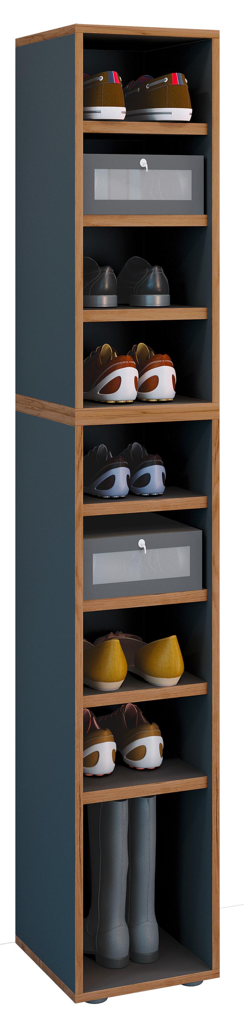 Weiß/Honigeiche Anthrazit/Honigeiche Holzwerkstoff MID.YOU Garderoben > Schuhregale Anthrazit