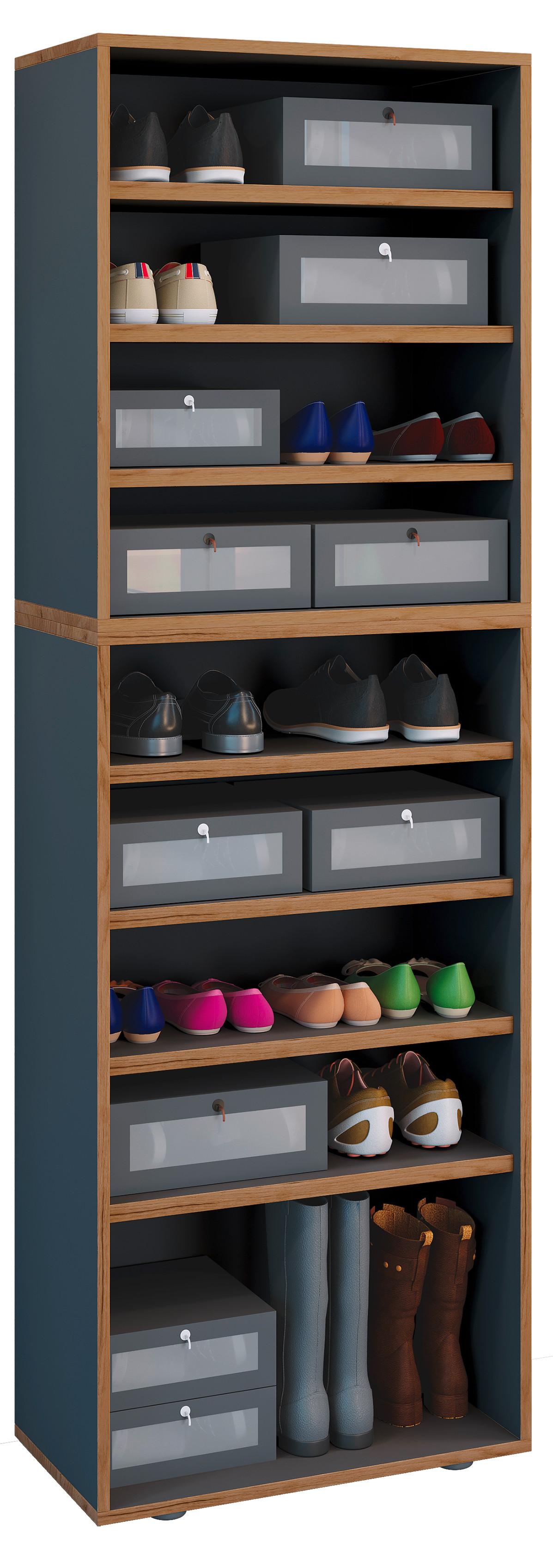 Schuhregal Salia Anthrazit/Honigeiche Holzwerkstoff MID.YOU Garderoben > Schuhregale Anthrazit