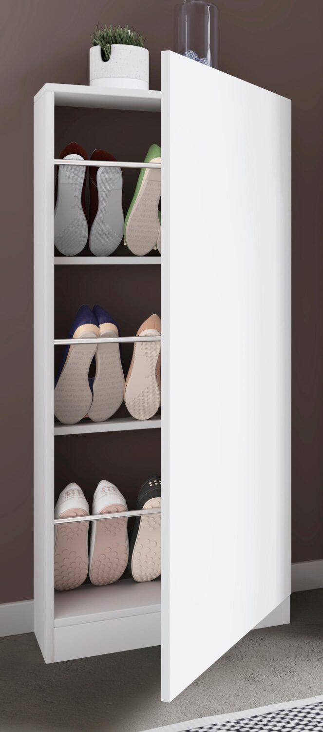 Schuhschrank FULISA Weiß ca. 50x112x17 cm Holzwerkstoff MID.YOU Garderoben Weiß