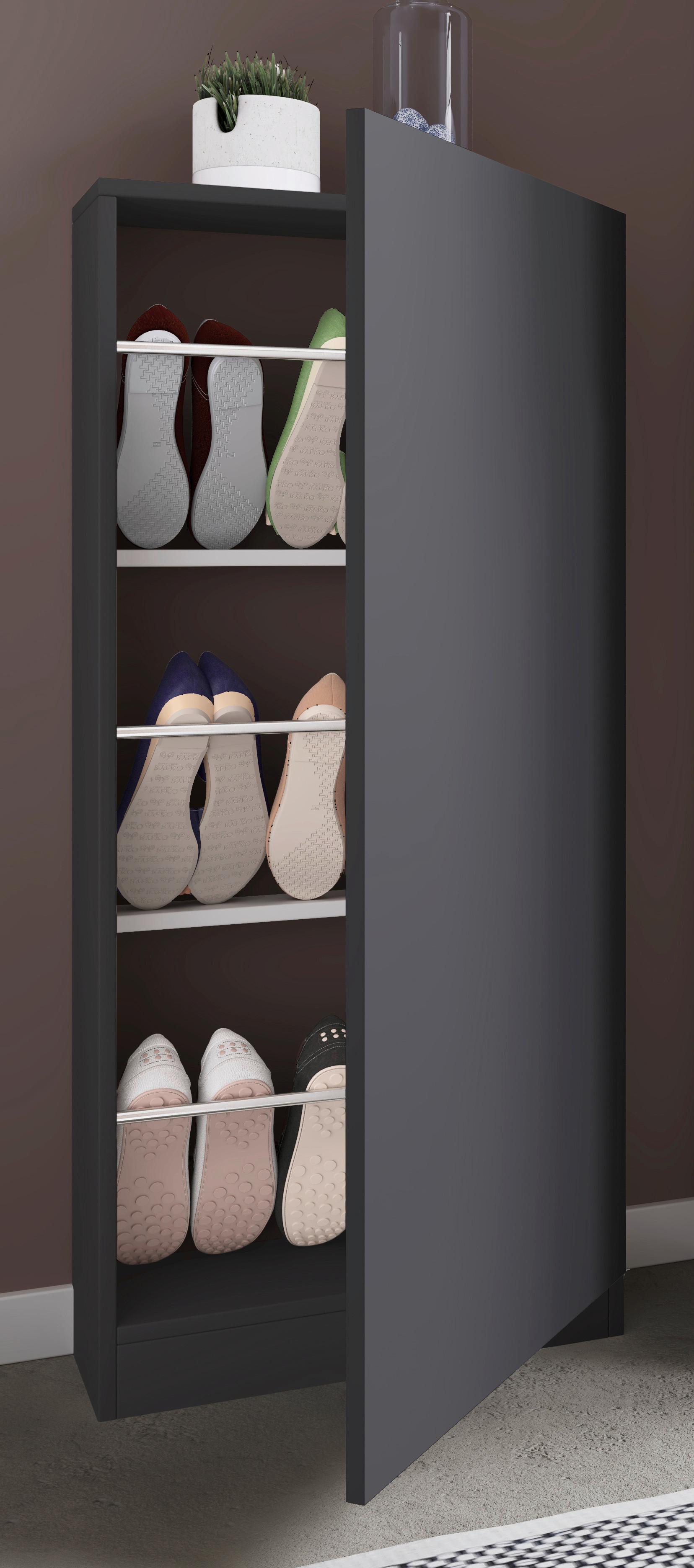 Schuhschrank FULISA Anthrazit ca. 50x112x17 cm Holzwerkstoff MID.YOU Garderoben Anthrazit