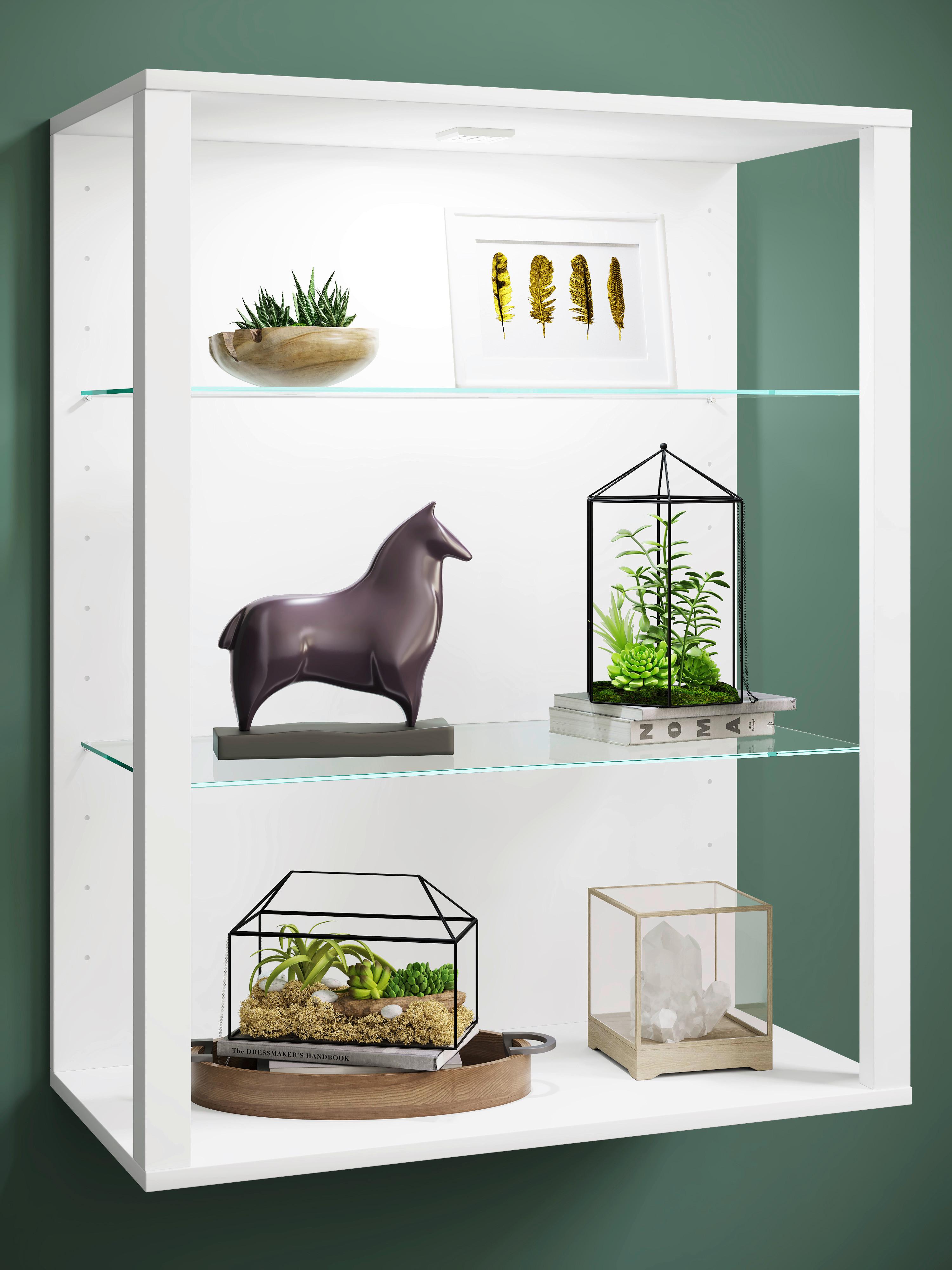 Hängevitrine Glasol Weiß Holzwerkstoff MID.YOU Möbel > Schränke > Vitrinen Weiß