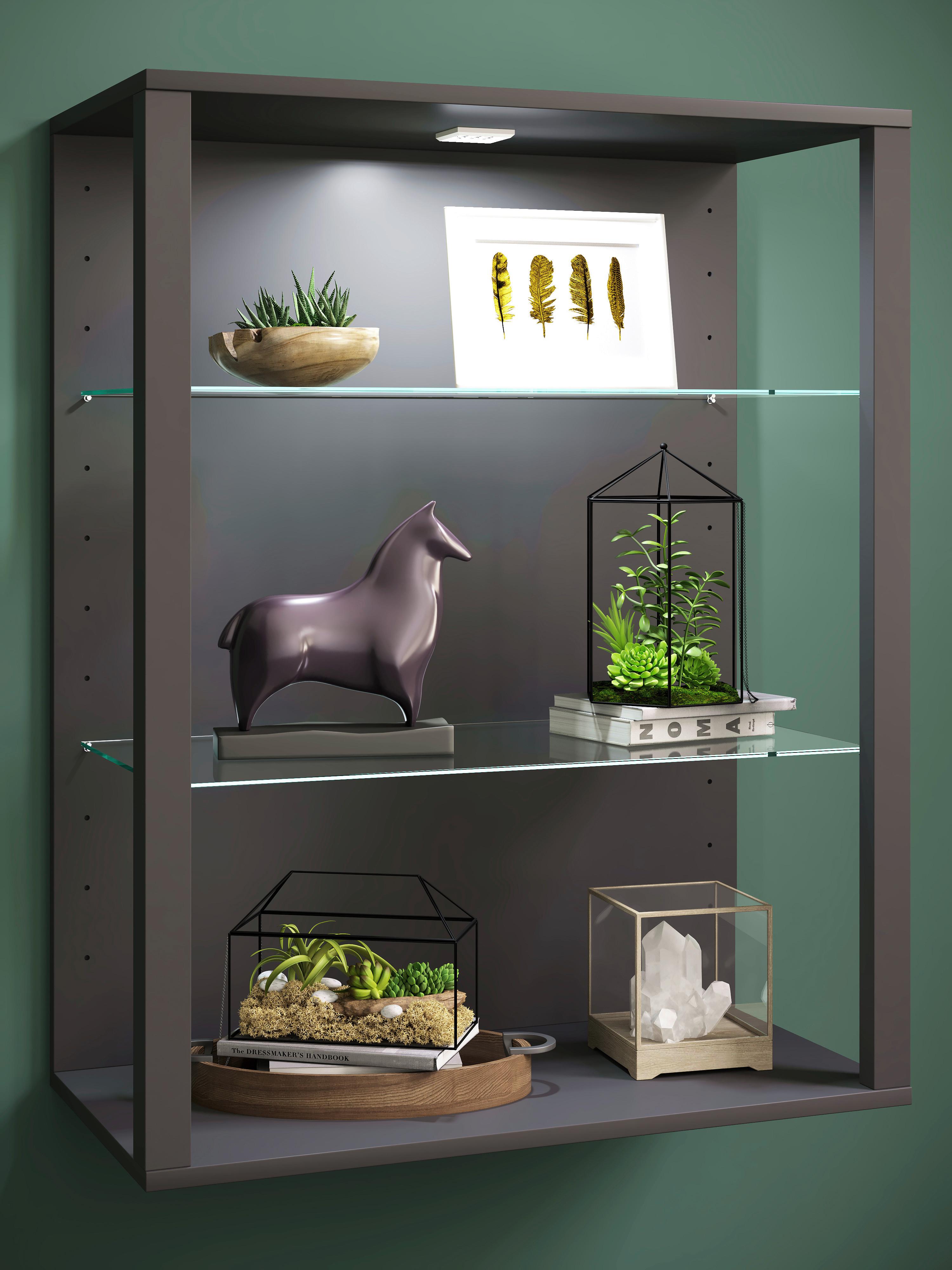 Hängevitrine Glasol Anthrazit Holzwerkstoff MID.YOU Möbel > Schränke > Vitrinen Anthrazit