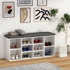 Schuhregal HINSOL Weiß ca. 104x50x30 cm Holzwerkstoff MID.YOU Garderoben > Schuhregale Weiß