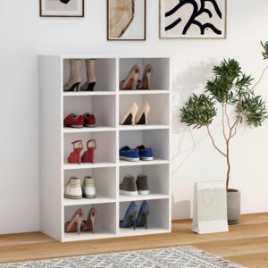 Schuhregal HINSOL Weiß ca. 55x84x30 cm Holzwerkstoff MID.YOU Garderoben > Schuhregale Weiß