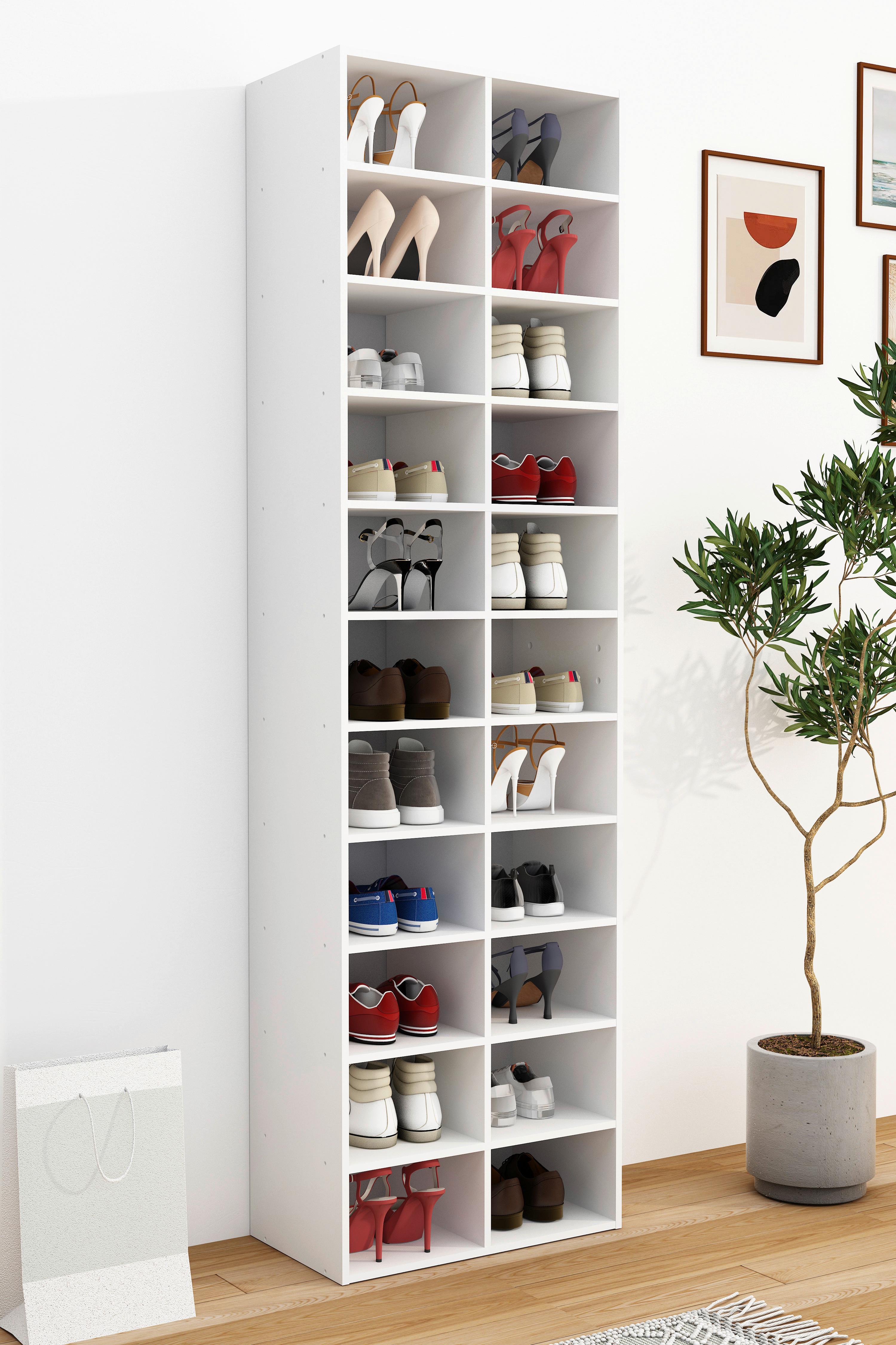 Schuhregal HINSOL Weiß Holzwerkstoff MID.YOU Garderoben > Schuhregale Weiß
