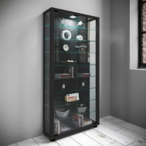 Vitrine Lumo Maxi Schwarz mit LED Holzwerkstoff MID.YOU Möbel > Schränke > Vitrinen Schwarz