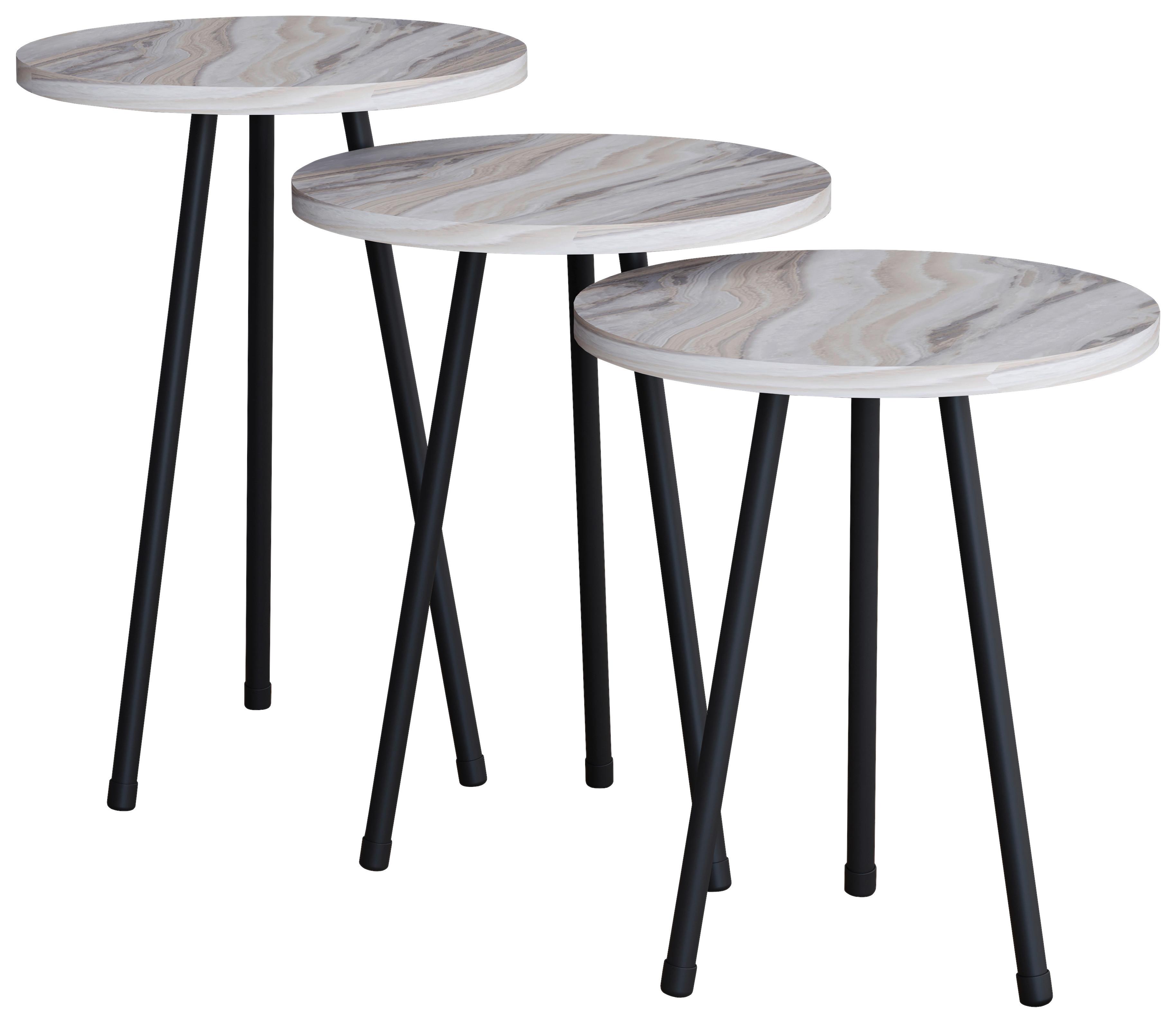 wohnli-moebel-suche-000657049904 Wohnli Möbelsuche - Beistelltisch-Set Mirola 3er-Set Marmoroptik